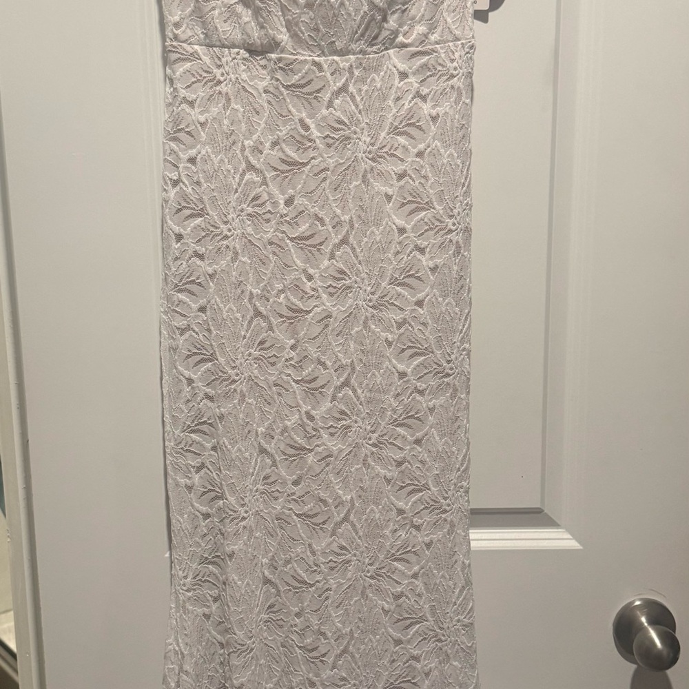 Windsor Strapless White Floral Dress